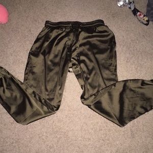 Silky Olive Green Joggers 🐍
